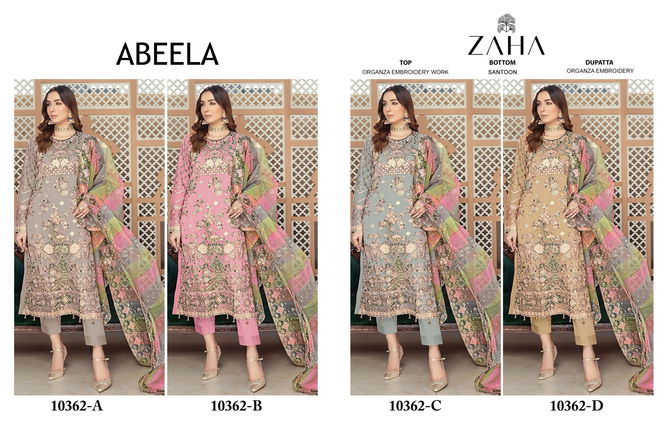 Zaha 10326 Orangza Embroidery Pakistani Suit Suppliers In India